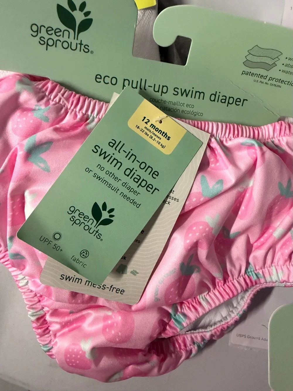 Green sprouts, reusable swim, diaper NWT pink size 12 months